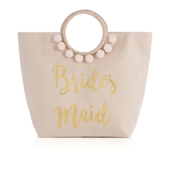 Lot of 4 SHIRALEAH pink vegan *bridesmaid* beach pool tote bag satchel party - Picture 2 of 7